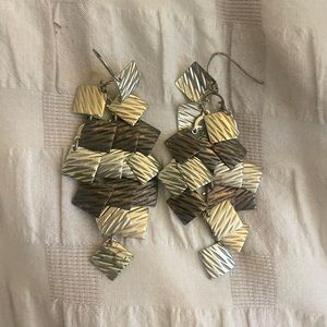 Anthropologie Gold Chandelier Earrings